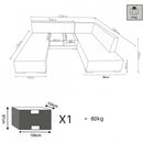 Salotto Angolare Tulum Struttura in Alluminio Grigio