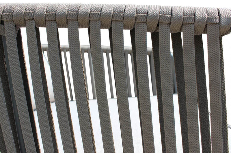 Set Salotto da Giardino Divano 2 Poltrone e Tavolino con Cuscini in Corda Tortora