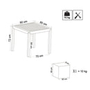 Tavolo Cuba 80x80x74 h cm in Alluminio Bianco