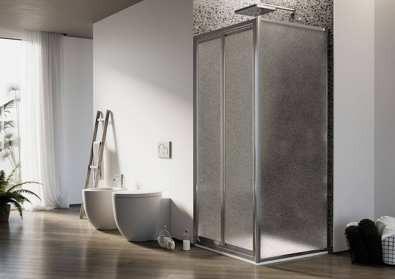 Box Doccia Angolare 2 Ante Battenti in Cristallo Opaco 4-6mm H185 Fosterberg Skagen Duo Varie Misure