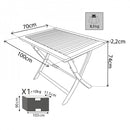 Tavolo Pieghevole 100x70x74 h cm in Legno di Acacia