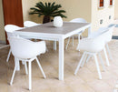 Tavolo Allungabile Waikiki 162/242x100x74 h cm in Alluminio Bianco