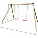 Altalena 2 Posti da Esterno  Ariel 313x264x226 h cm in Legno