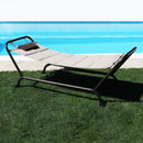 Lettino Amaca a Dondolo con Supporto Jamaica 230x98x82 h cm in Acciaio Marrone