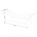 Lettino Amaca a Dondolo con Supporto Jamaica 230x98x82 h cm in Acciaio Marrone