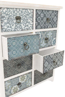 Mobile 8 Cassetti 65x37x81 cm in Legno Soriani Bianco Anticato