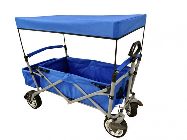 online Baja Chariot Pliant avec Auvent 61x125x99 h cm en Acier Bleu