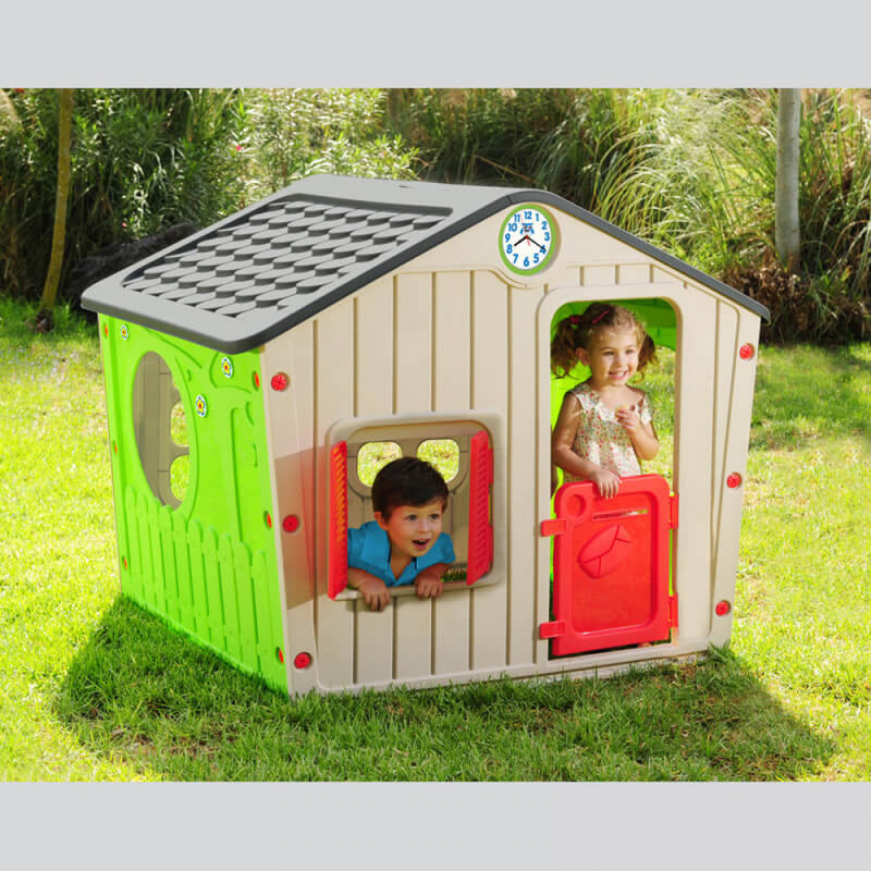 Casetta Gioco per Bambini Village 140x108x115 h cm in Plastica Multicolor