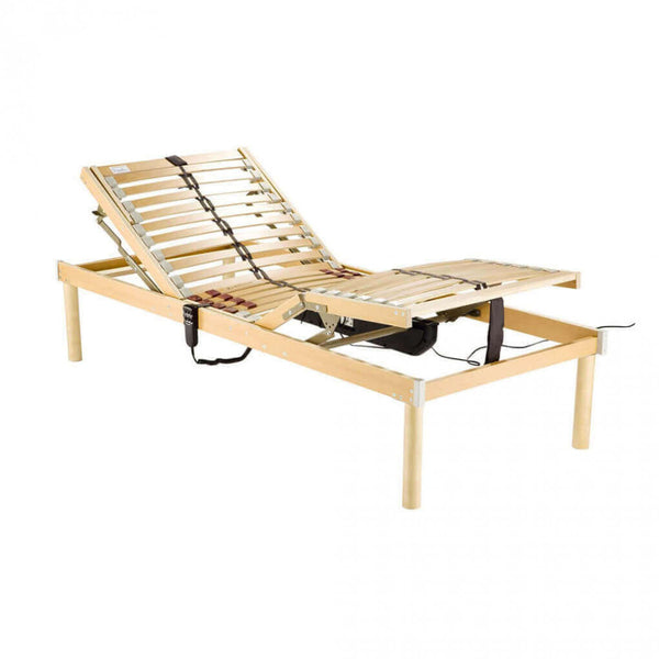 Sommier électrique simple 80x190 cm en bois marron sconto