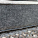 Set Salotto da Giardino Divano 2 Poltrone e Tavolino con Cuscini in Wicker Grigio