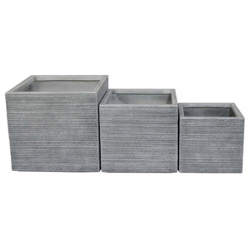 Set 3 Vasi Lavanda in Fibra di argilla Grigio