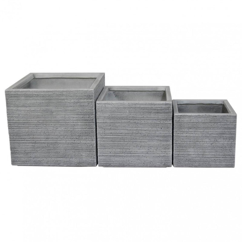 Set 3 Vasi Lavanda in Fibra di argilla Grigio