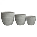 Set 3 Vasi Ortensia in Fibra di argilla Grigio