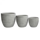 Set 3 Vasi Ortensia in Fibra di argilla Grigio