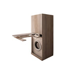 Mobile Lavanderia a Colonna per Lavatrice o Asciugatrice con Asse da Stiro e Ante Superiori 70x70x174A cm in Nobilitato Unika Olmo Bianco