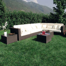 Tavolino Dallas con Vetro 60x60x42,5 h cm in Wicker Marrone