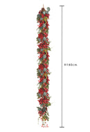 Ghirlanda con Eucalipto Lunghezza 178 cm Rosso/Verde