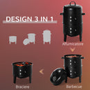 Barbecue a Carbone Carbonella Ø40x80 cm in Acciaio Nero