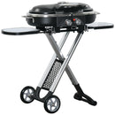 Barbecue a Gas GPL 2 Fuochi 100x41,6x82,5 in Lega di Alluminio e Acciaio Nero