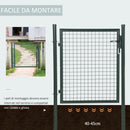 Cancello da Giardino 97x150 cm in Acciaio Verde