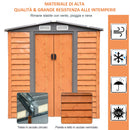 Casetta Box da Giardino 197,5x160x178-201 cm in acciaio e Polipropilene Marrone