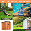 Casetta Box da Giardino 197,5x160x178-201 cm in acciaio e Polipropilene Marrone