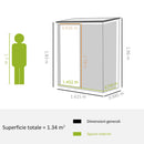 Casetta Box da Giardino 161,5x94,5x196 cm in Lamiera Acciaio Nero