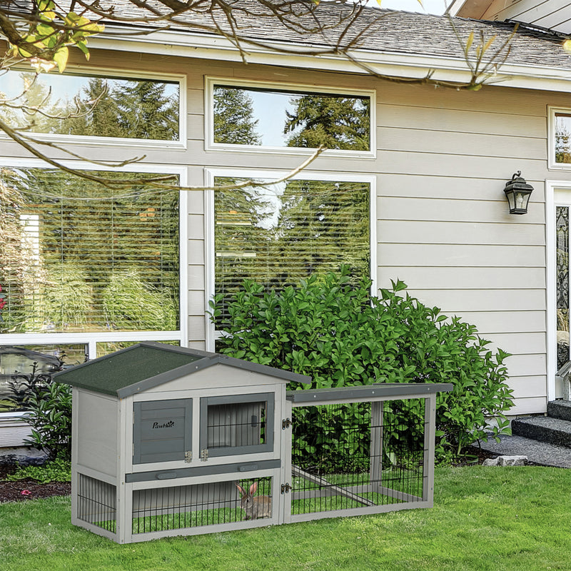 Conigliera da Esterno 154,5x52,5x68,5 cm in Legno d'Abete Grigio