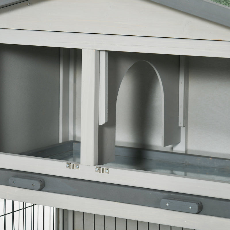 Conigliera da Esterno 154,5x52,5x68,5 cm in Legno d'Abete Grigio