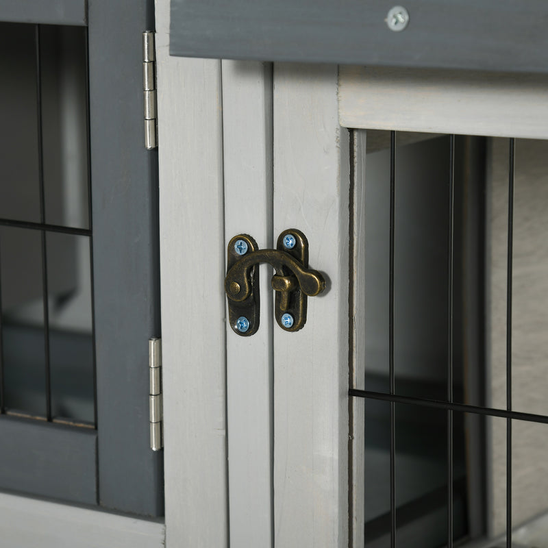 Conigliera da Esterno 154,5x52,5x68,5 cm in Legno d'Abete Grigio