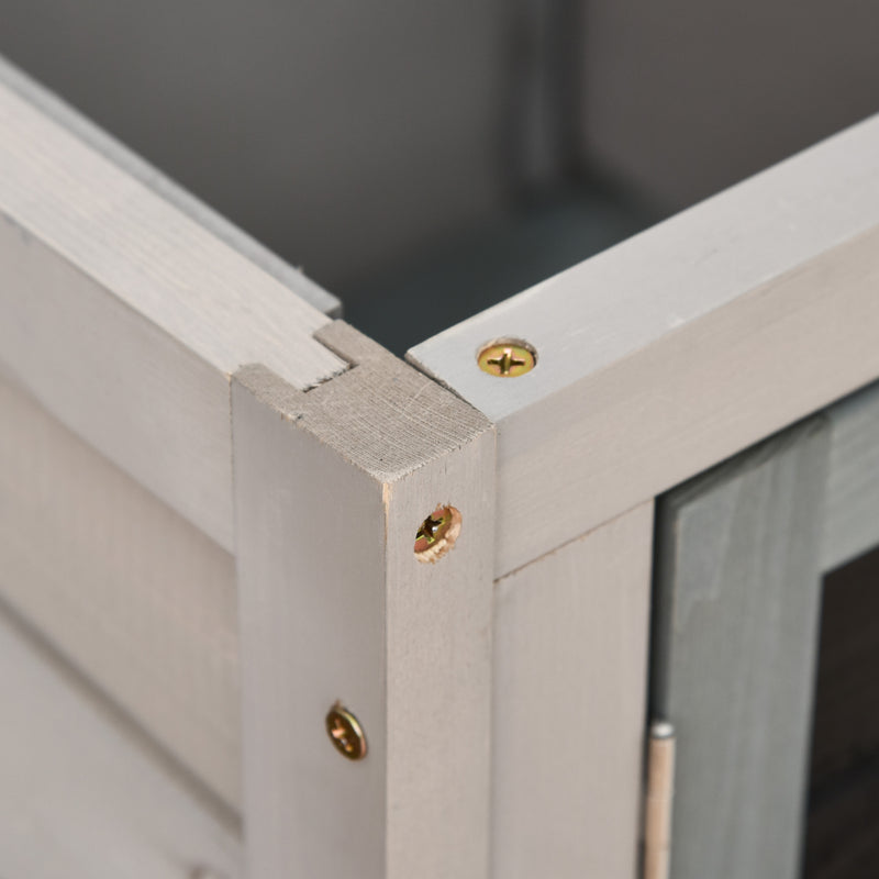 Conigliera da Esterno 86x45x70 cm in Legno Grigio