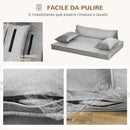 Cuccia per Cani e Gatti 99x71x28 cm in Tessuto Effetto Velluto Grigio