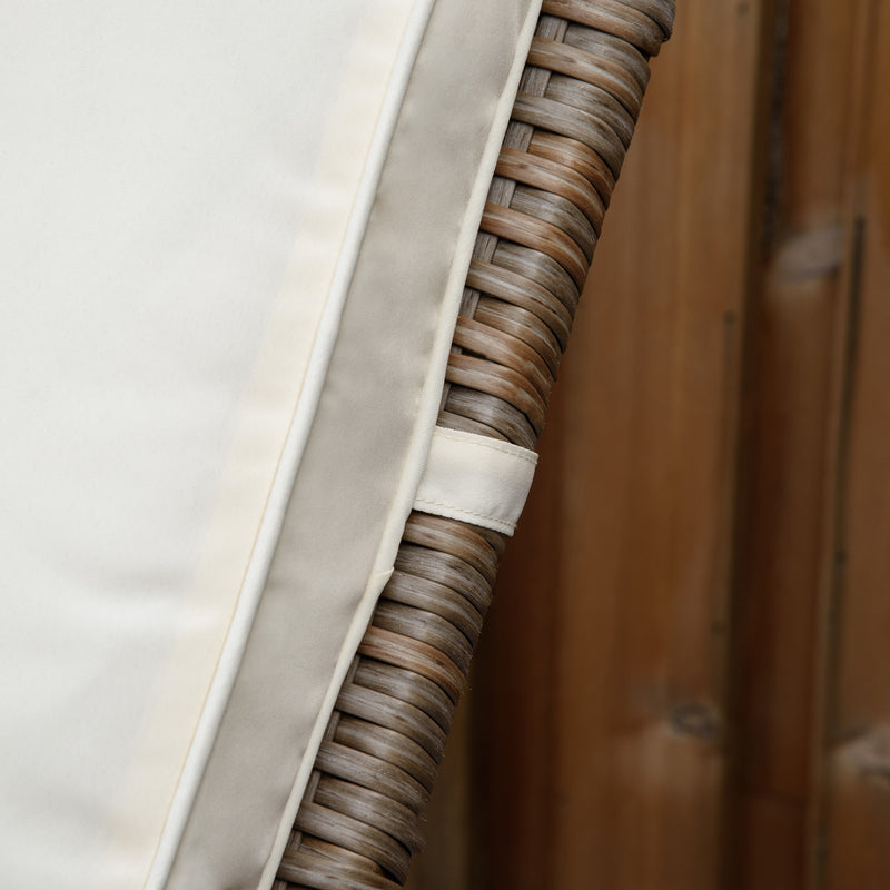 Cuscino per Lettino prendisole 188x53x8 cm Rivestimento in Poliestere Bianco Crema