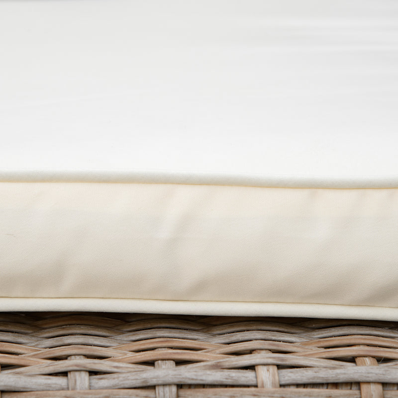 Cuscino per Lettino prendisole 188x53x8 cm Rivestimento in Poliestere Bianco Crema