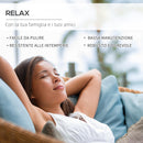 Divano da Giardino 141x71x75 cm in Polipropilene Effetto Rattan Grigio e Nero