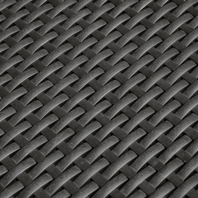 Divano da Giardino 141x71x75 cm in Polipropilene Effetto Rattan Grigio e Nero