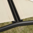 Dondolo 2 Posti 140x118x162 cm in Acciaio e Poliestere Beige