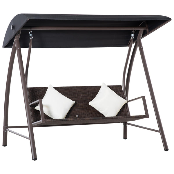 Rocking Chair 3 places 198x124x179 cm en rotin polyéthylène marron et métal online