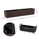 Fioriera da Balcone 99x18x19 cm in Polipropilene Marrone