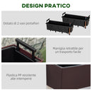 Fioriera da Balcone 99x18x19 cm in Polipropilene Marrone