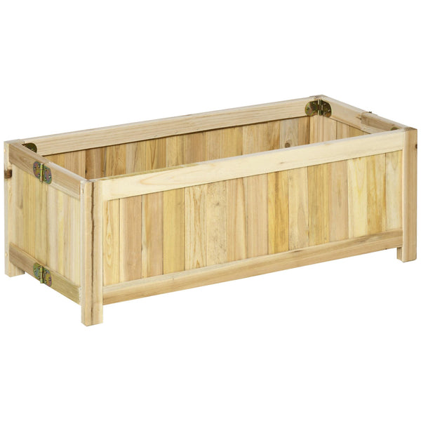 Jardinière Pliante 70x30x25 cm avec Base Drainante en Bois Naturel acquista