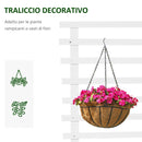 Fioriera con Traliccio e Ruote 76x30x155 cm in Legno Bianca