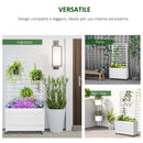 Fioriera con Traliccio e Ruote 76x30x155 cm in Legno Bianca