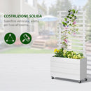 Fioriera con Traliccio e Ruote 76x30x155 cm in Legno Bianca