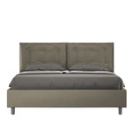 Letto Matrimoniale con Alzata Comoda Imbottito in Similpelle Annalisa Cappuccino Varie Misure