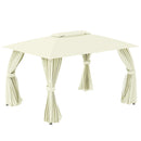 Gazebo da Giardino 3,95x2,95m in Acciaio Beige