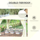 Gazebo da Giardino 3,95x2,95m in Acciaio Beige