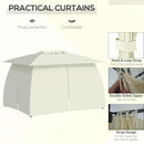 Gazebo da Giardino 3,95x2,95m in Acciaio Beige