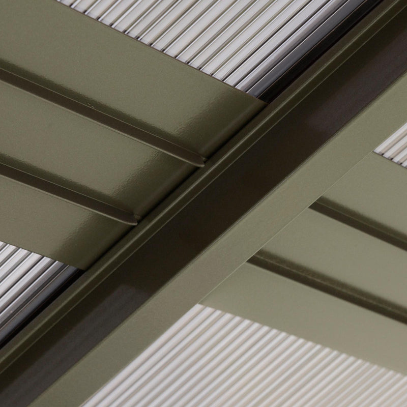 Gazebo da Giardino 2,94x2,94m in Alluminio Caffè