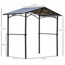 Gazebo da Giardino per Barbecue 246x149x230 cm in Alluminio e PC Nero